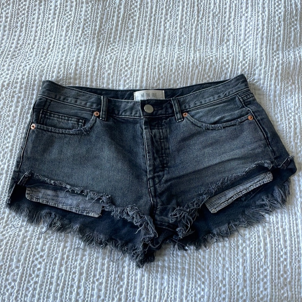 Free people black jean shorts.